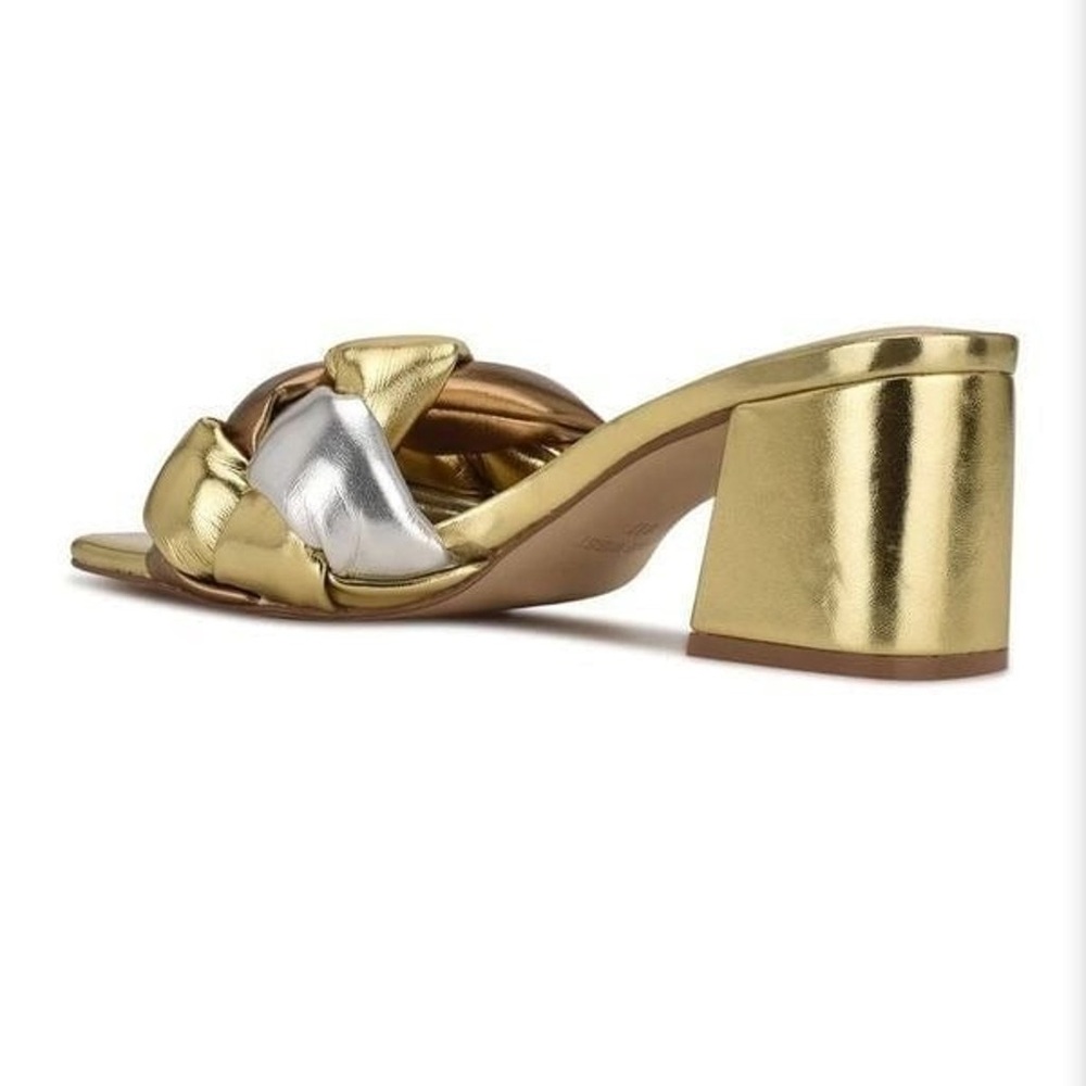 Nine West, Metallic Gold and Silver Block Heel, Sz: 7 - Picture 3 of 5